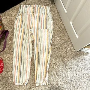 striped dress pants